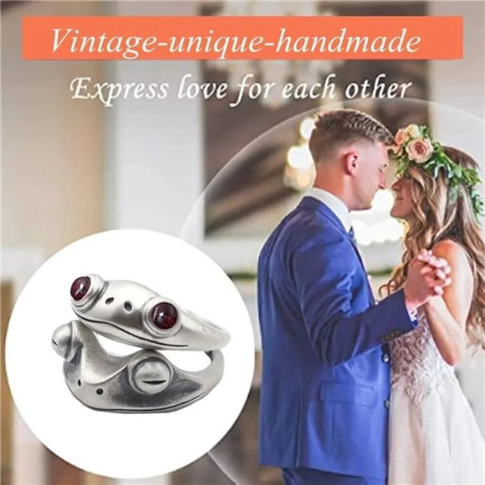 Frog Ring Silver Women Adjustable Cute Animal Jewelry Fashion